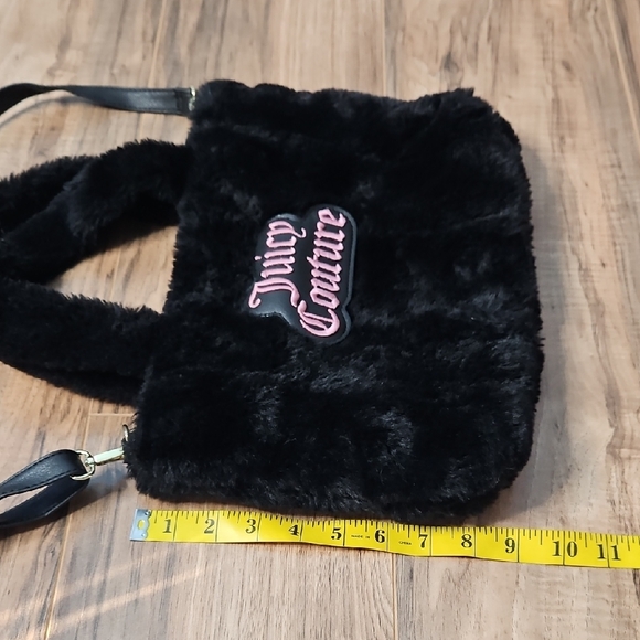 Juicy Couture Women's Black In The Mix Double Handle Faux Fur Crossbody - Picture 5 of 13